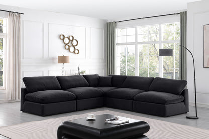 Comfy - 5 Piece Velvet Modular Corner Armless Sectional
