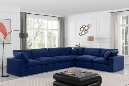 Comfy - 6 Piece Velvet Modular Corner Sectional