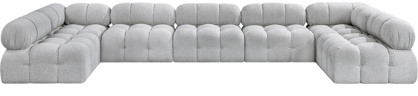 Ames - 7 Piece Boucle Fabric Modular Sectional