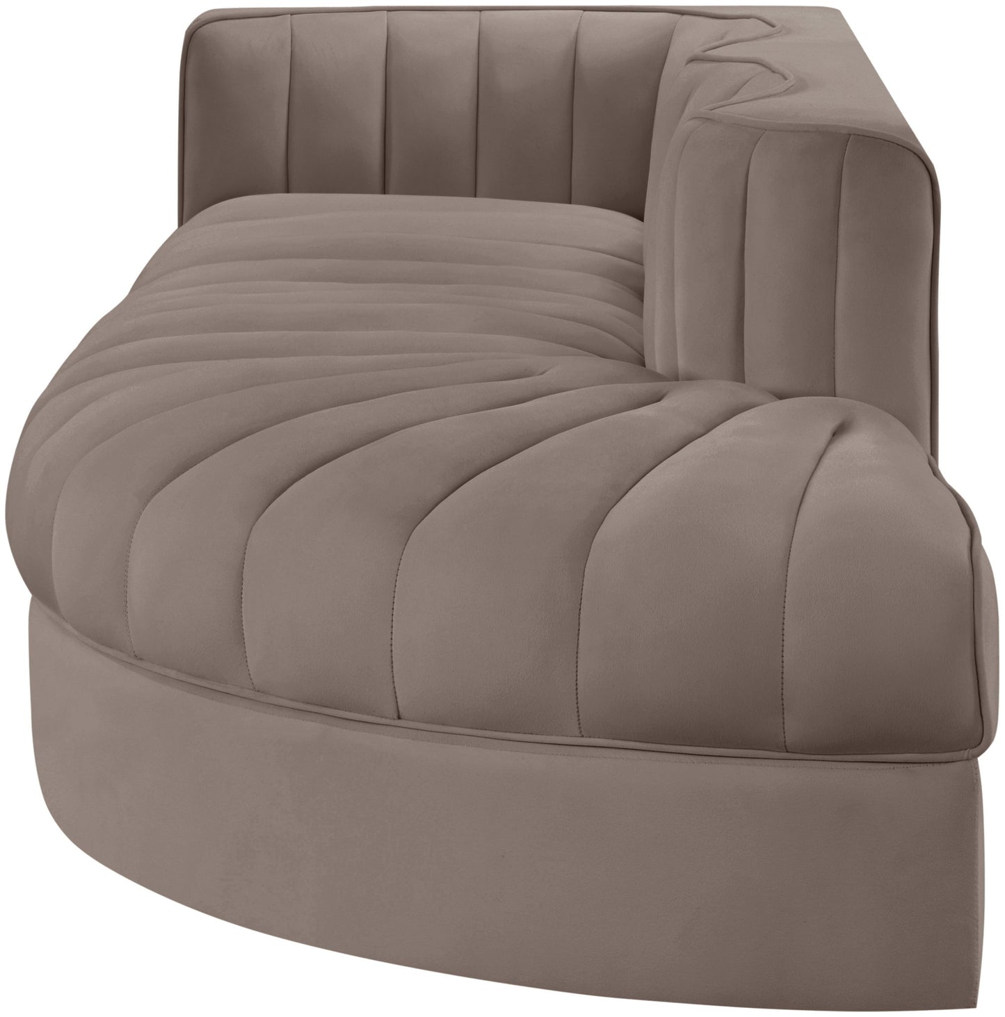 Rummi - Velvet Performance Fabric Upholstered 3 Piece Modular Sectional
