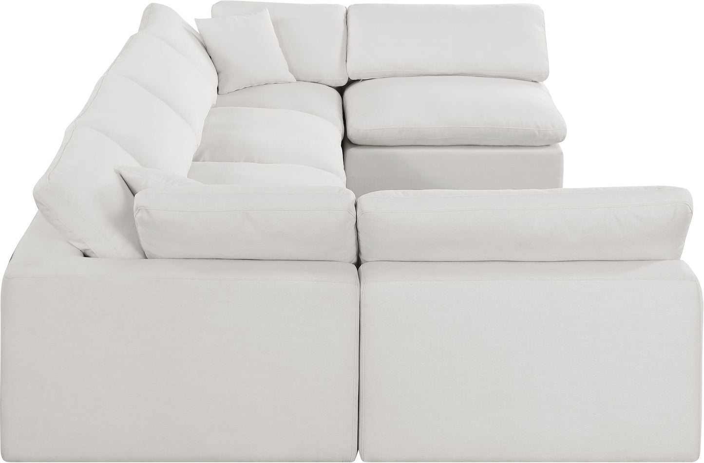 Comfy - 6 Piece Linen Modular Armless Sectional