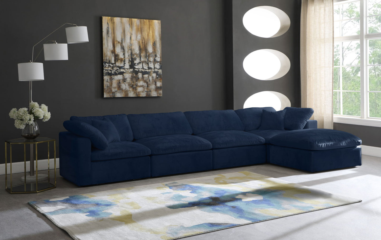 Cozy - 5 Piece Modular Sectional With Chaise