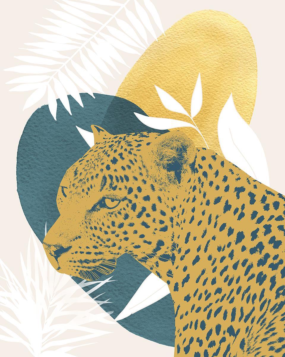 Jungle Cat II By Carol Robinson (Framed) - Yellow