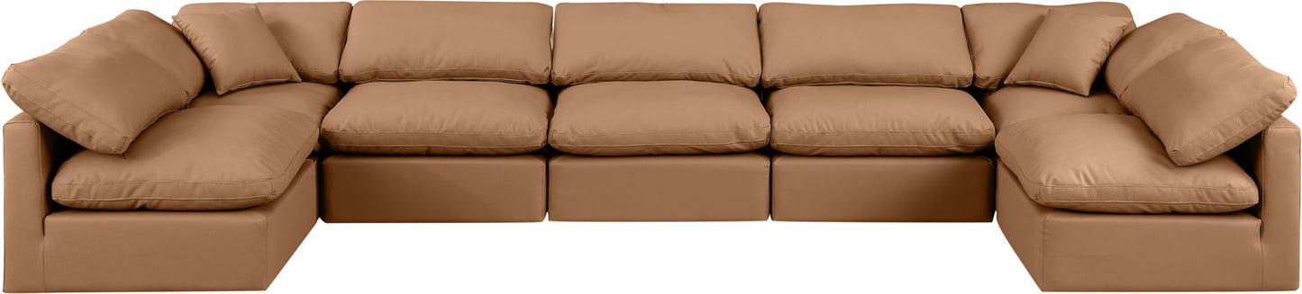 Indulge - Faux Leather 7 Piece Modular U-Shaped Sectional