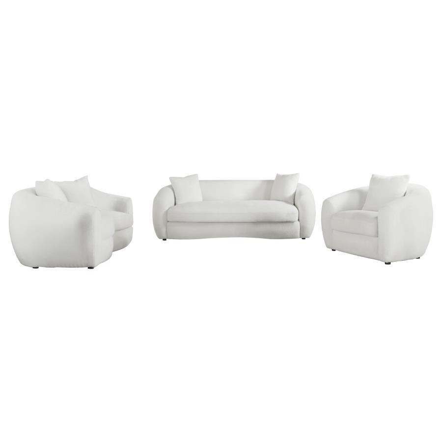 Isabella - Faux Sheepskin Upholstered Sofa Set