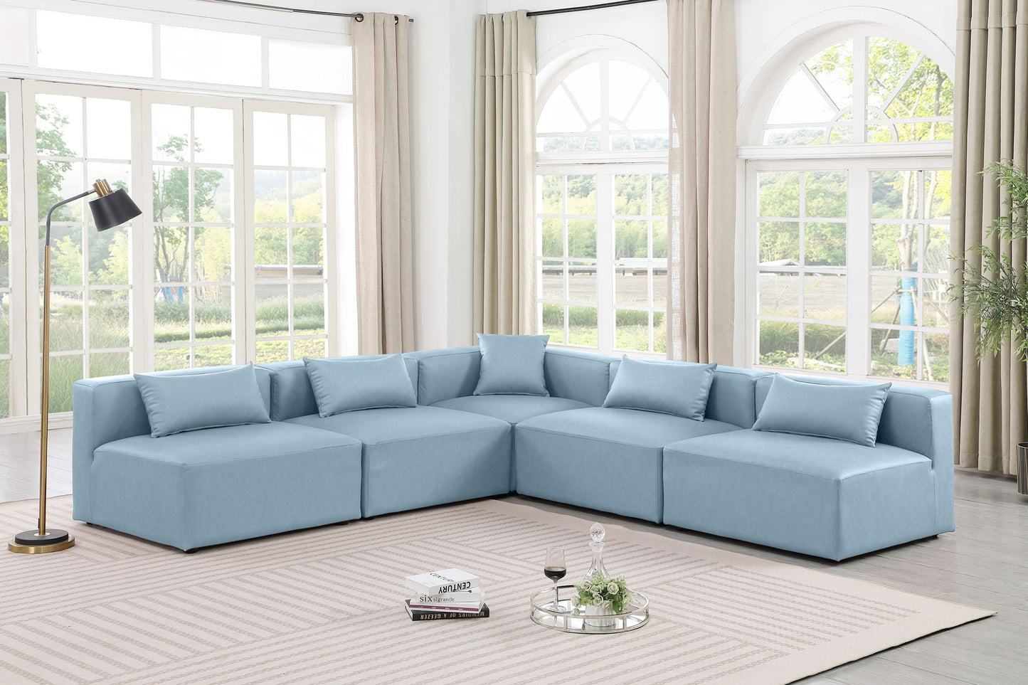 Cube - 5 Piece Modular Corner Armless Sectional