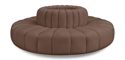 Arc - Faux Leather 8 Piece Round Modular Sofa
