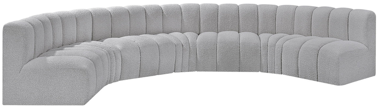 Arc - Boucle Fabric 7 Piece U-Shaped Modular Sofa