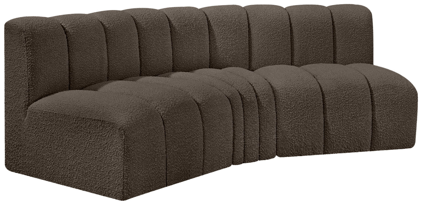 Arc - Boucle Fabric 3 Piece Modular Corner Sofa