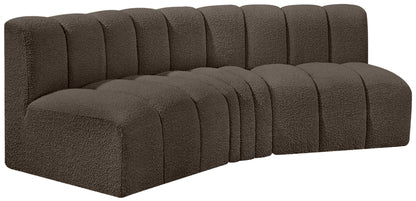 Arc - Boucle Fabric 3 Piece Modular Corner Sofa