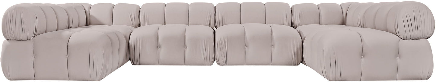 Orin - U-Shaped Velvet 6 Piece Modular Sectional