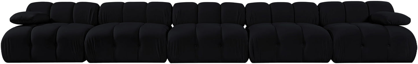 Orin - Velvet 5 Piece Modular Armless Sofa