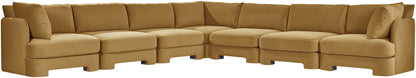 Hammond - Velvet Performance Fabric Upholstered 7 Piece Corner Sectional