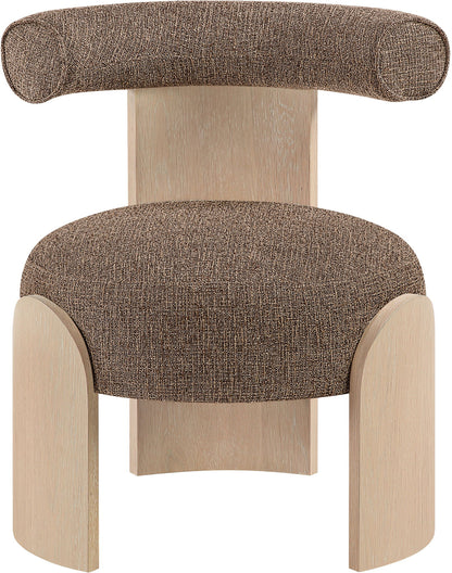Calder - Linen Textured Fabric Upholstered Accent Chair - Painted Natural Base