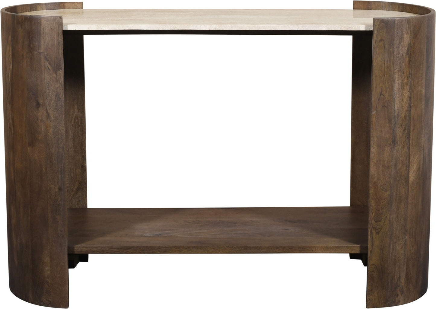 Solstice - Travertine And Mango Wood Table