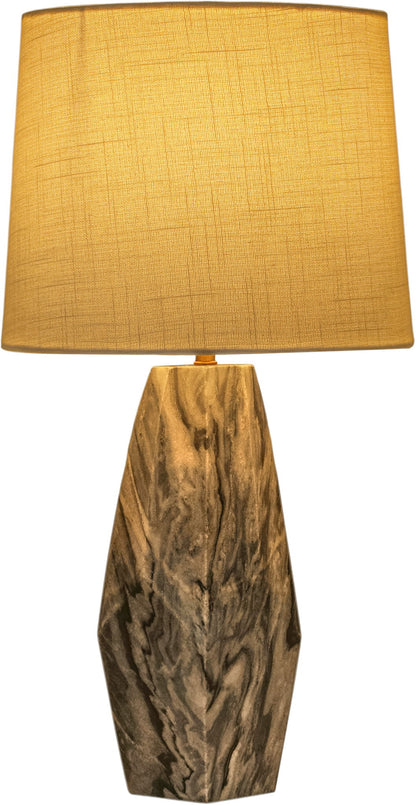 Seraphine - Genuine Marble And Linen Textured Fabric Table Lamp