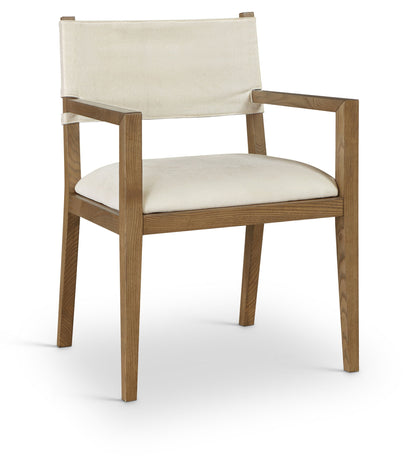 Avon - Linen Textured Performance Fabric Dining Arm Chair