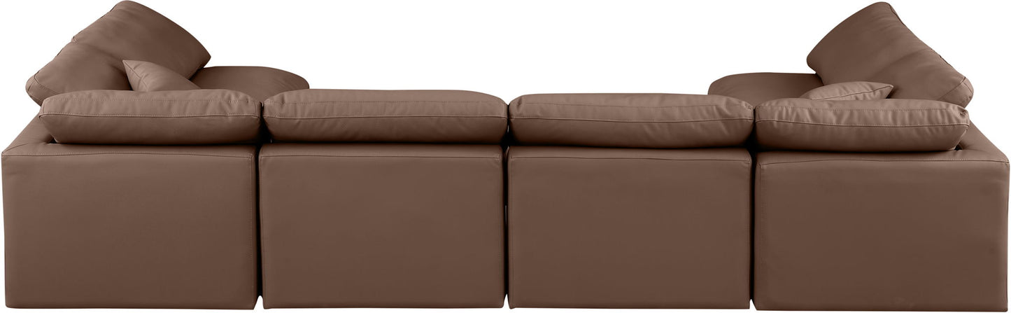 Indulge - Faux Leather 6 Piece Modular U-Shaped Sectional