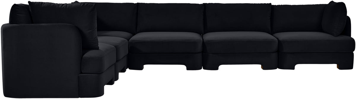 Hammond - Velvet Performance Fabric Upholstered 6 Piece Corner Sectional