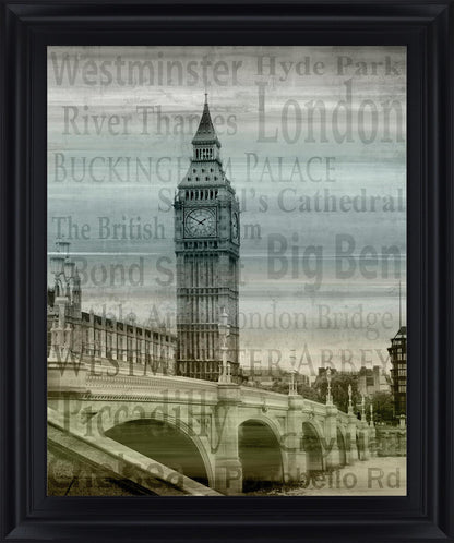 Foggy Landmark View - 28" x 34" Framed Wall Art - Gray