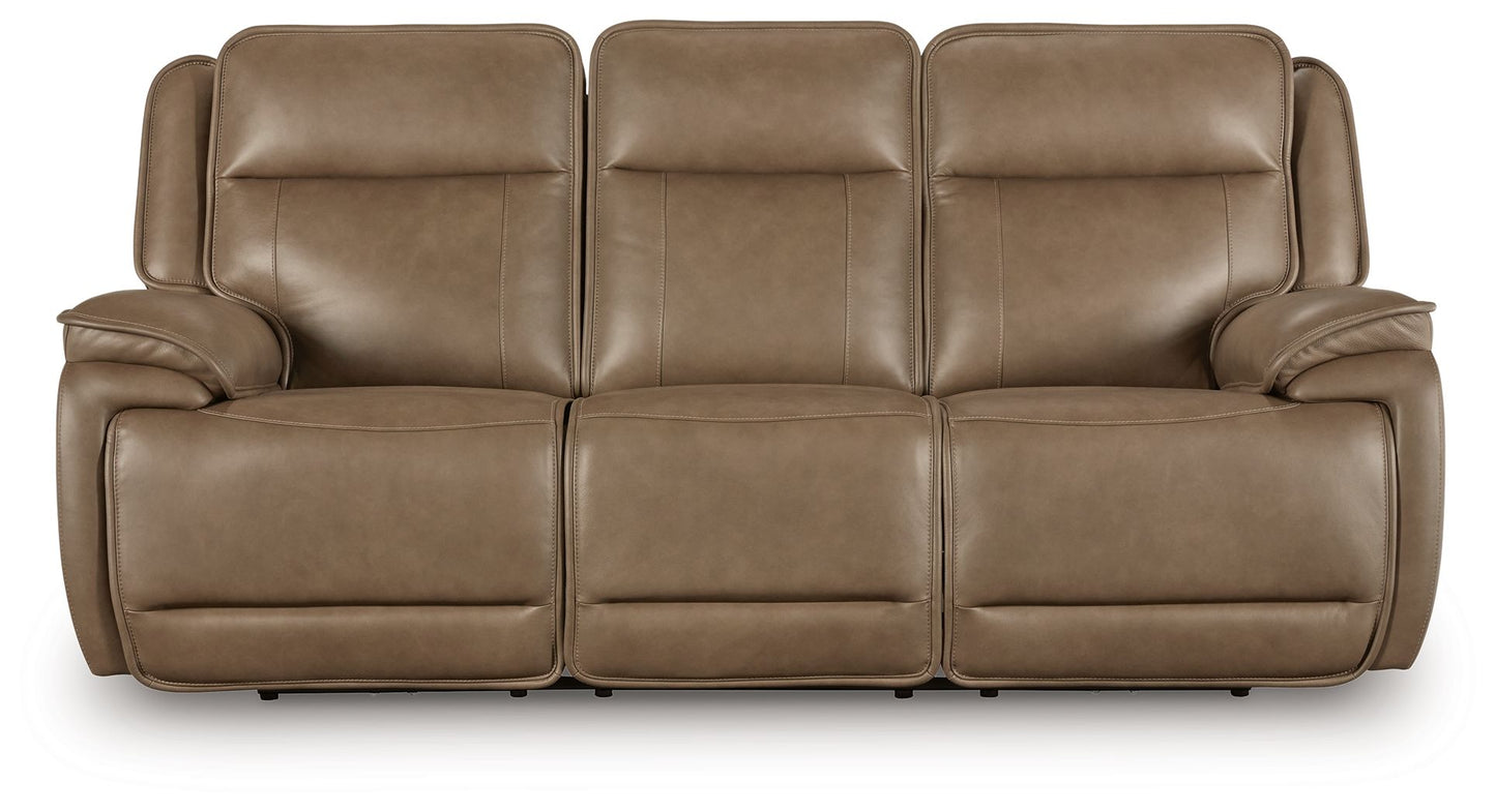 Glencroft - Power Reclining Sofa With Adjustable Headrest - Sahara