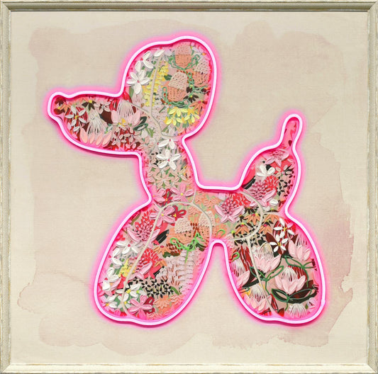 Blossom Glow Silhouette - 33" x 33" Framed Wall Art - Pink