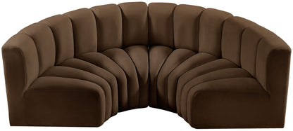 Arc - Velvet 4 Piece U-Shaped Modular Sofa