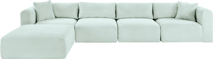 Shaggy - 5 Piece Modular Sectional With Ottoman