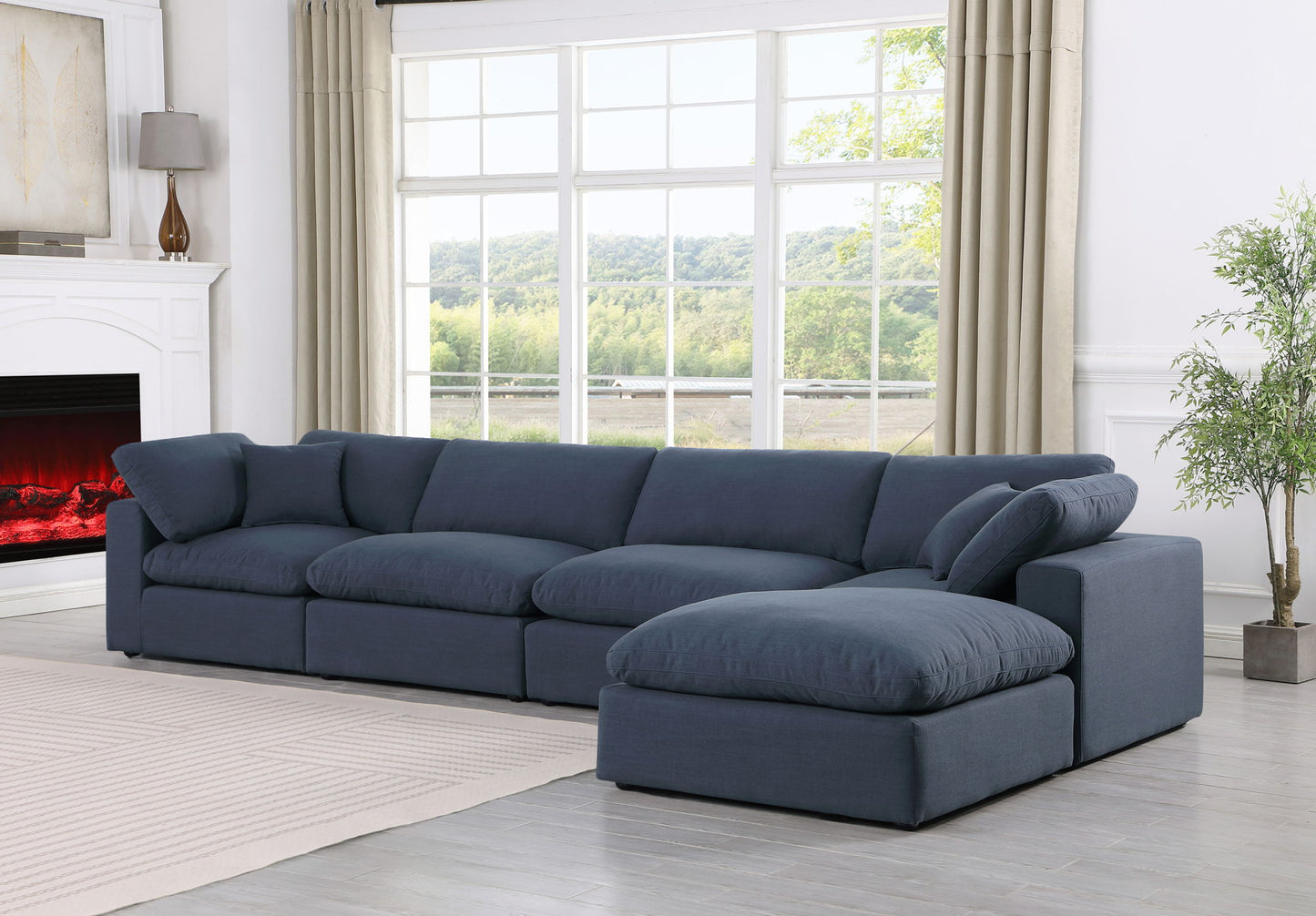 Comfy - 5 Piece Linen Modular Sectional With Chaise