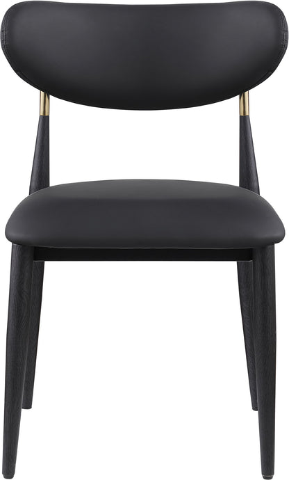 Ronda - Vegan Leather Upholstered Dining Side Chair - Black Legs