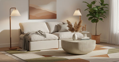 Indulge - Linen 2 Seat Modular Armless Sofa