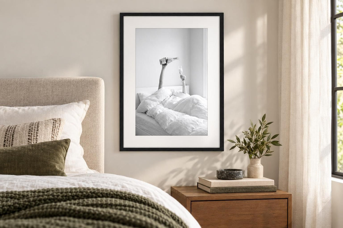 Champagne Morning II - 24 X 32 - Framed Print Under Glass - White