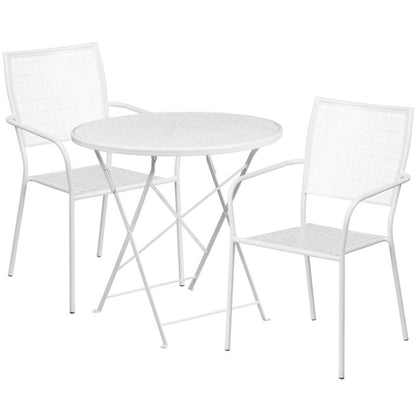 Flash Furniture - 3 Piece Fold Patio Set - White