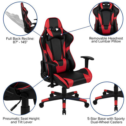 Flash Furniture - 2 Piece X20 Premium Gaming Chair With XL Gaming Desk Set - Black / Red