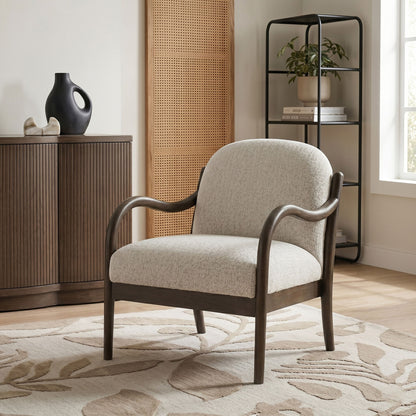 Helmsley - Performance Fabric Upholstered Accent Chair - Brown Frame