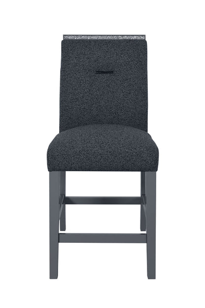 Monaco - 9 Piece Dining Room Set (Bar Table And 8 Bar Stools) - Dark Gray