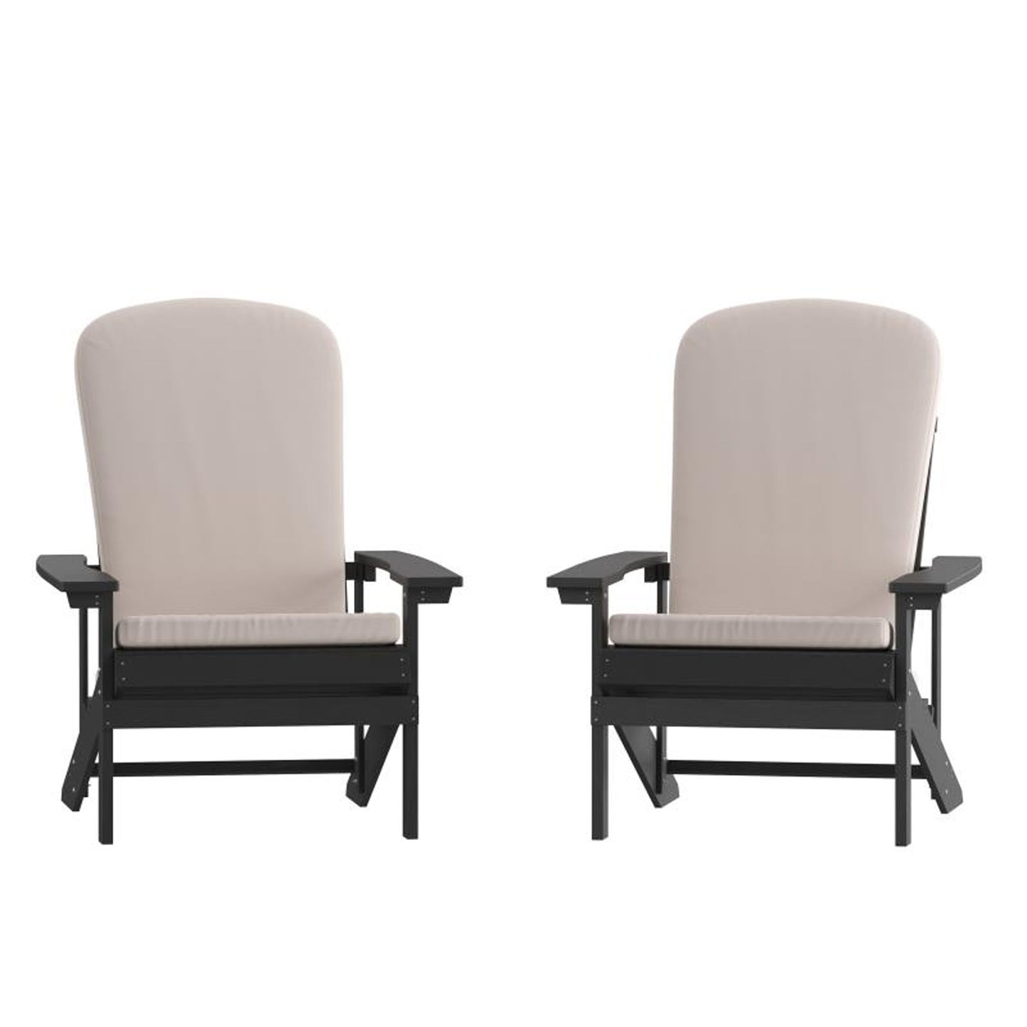 Flash Furniture - Chairs With Cushion (Set of 2) - Gray / Cream