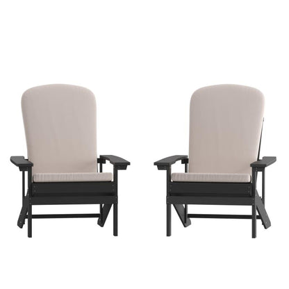 Flash Furniture - Chairs With Cushion (Set of 2) - Gray / Cream