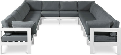 Nizuc - Outdoor Patio 12 Piece Modular Sectional With White Frame