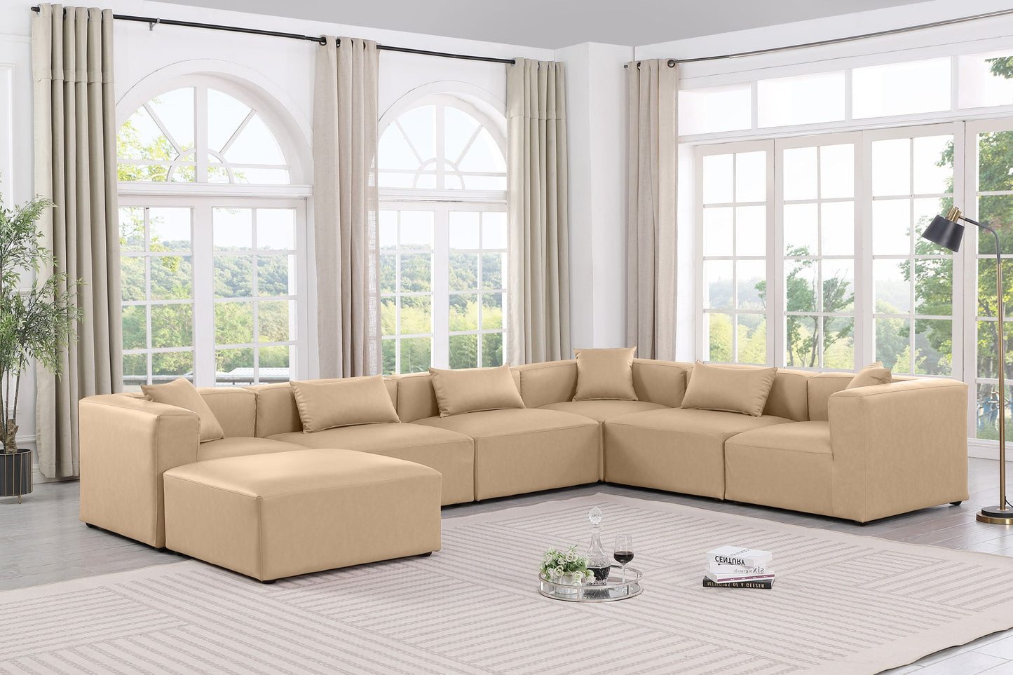 Cube - 7 Piece Modular Sectional - Tan