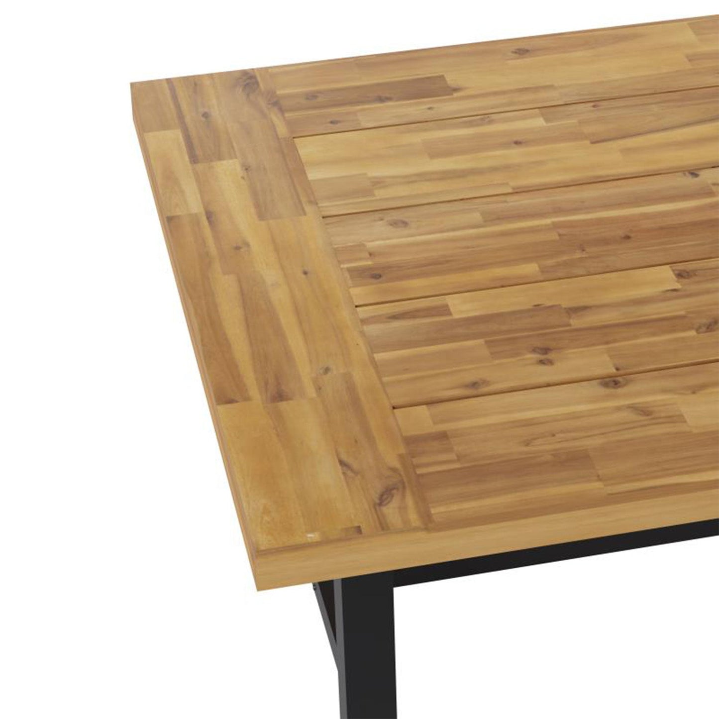 Flash Furniture - Acacia Wood Patio Table - Natural / Black