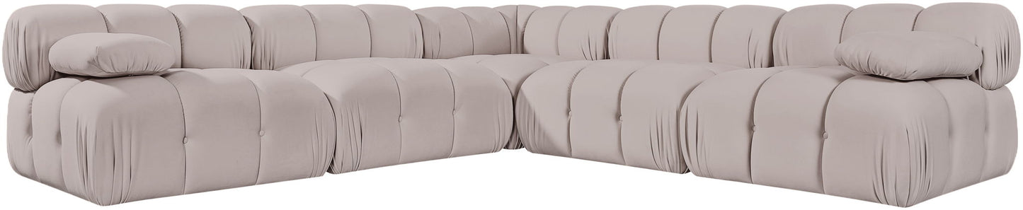 Orin - Velvet Fabric 5 Piece Modular Sectional
