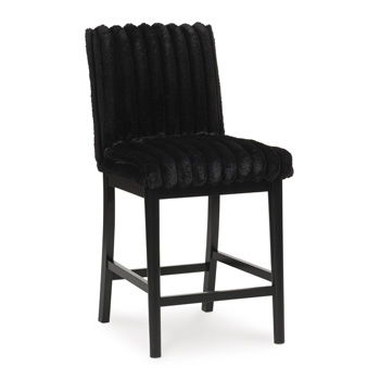 Mervannie - Upholstered Barstool (Set of 2) - Black