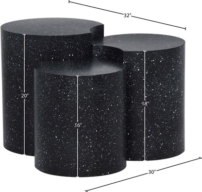 Dimple - 20" 3 Piece Modular End Table - Terazzo Finish
