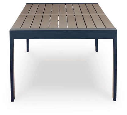 East Beach - Rectangular Dining Table With Umbrella Option - Blue