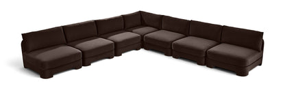 Hammond - Velvet Performance Fabric Upholstered 7 Piece Armless Sectional