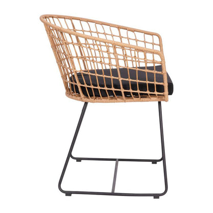 Flash Furniture - Rope Chair-Cushion (Set of 2) - Natural / Black