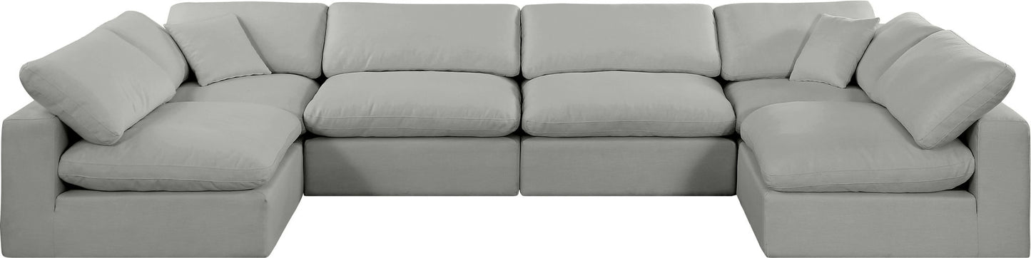 Comfy - 6 Piece Linen Modular Armless Sectional