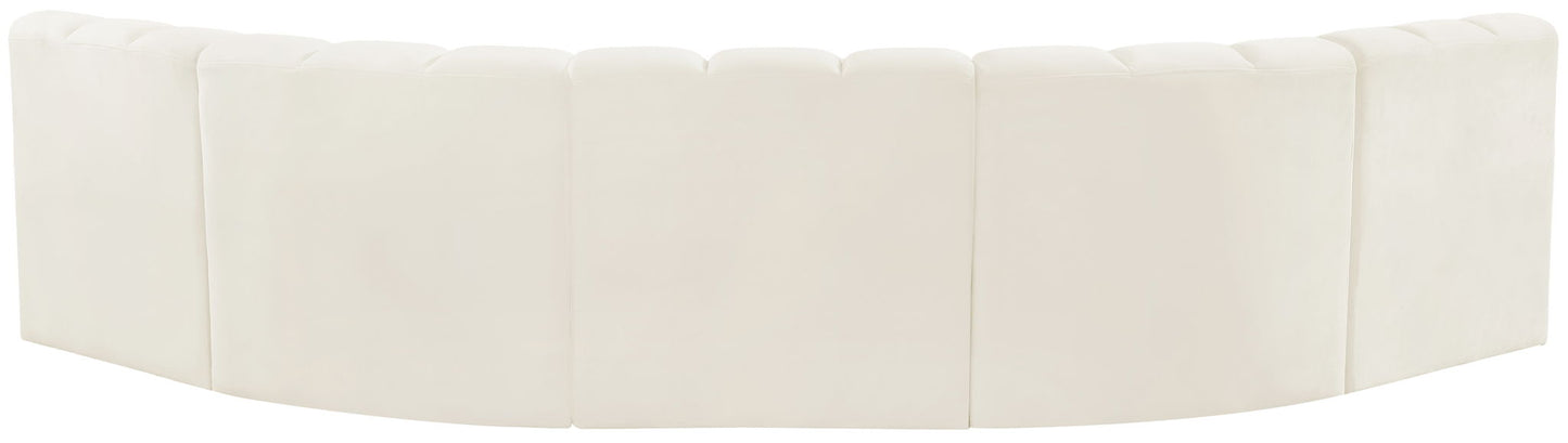 Arc - Velvet 5 Piece U-Shaped Modular Sofa