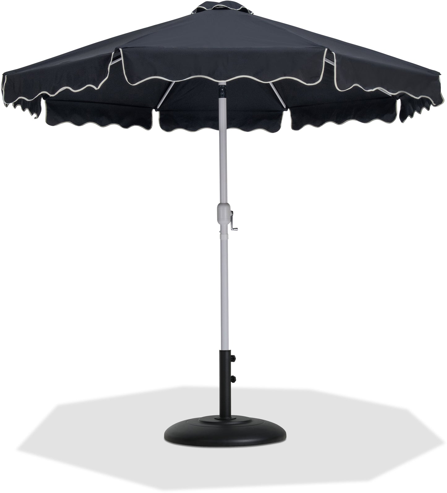 Amalfi - Patio Umbrella - Black Base / White Pole